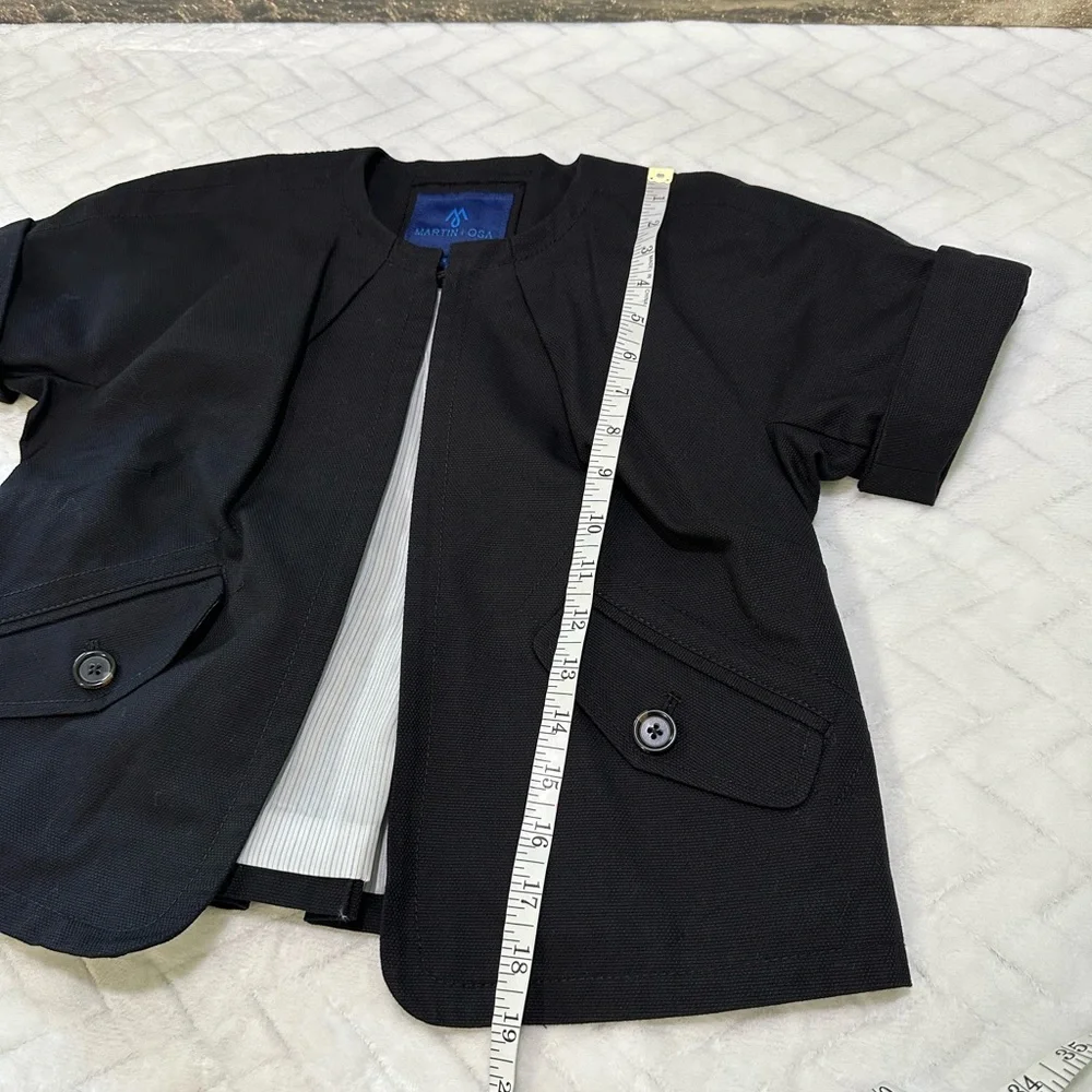 Euc $78 Martin & + And Osa Suit Coat Jacket Blazer Black Short Cuff Sleeve 2 XS - Picture 12 of 14